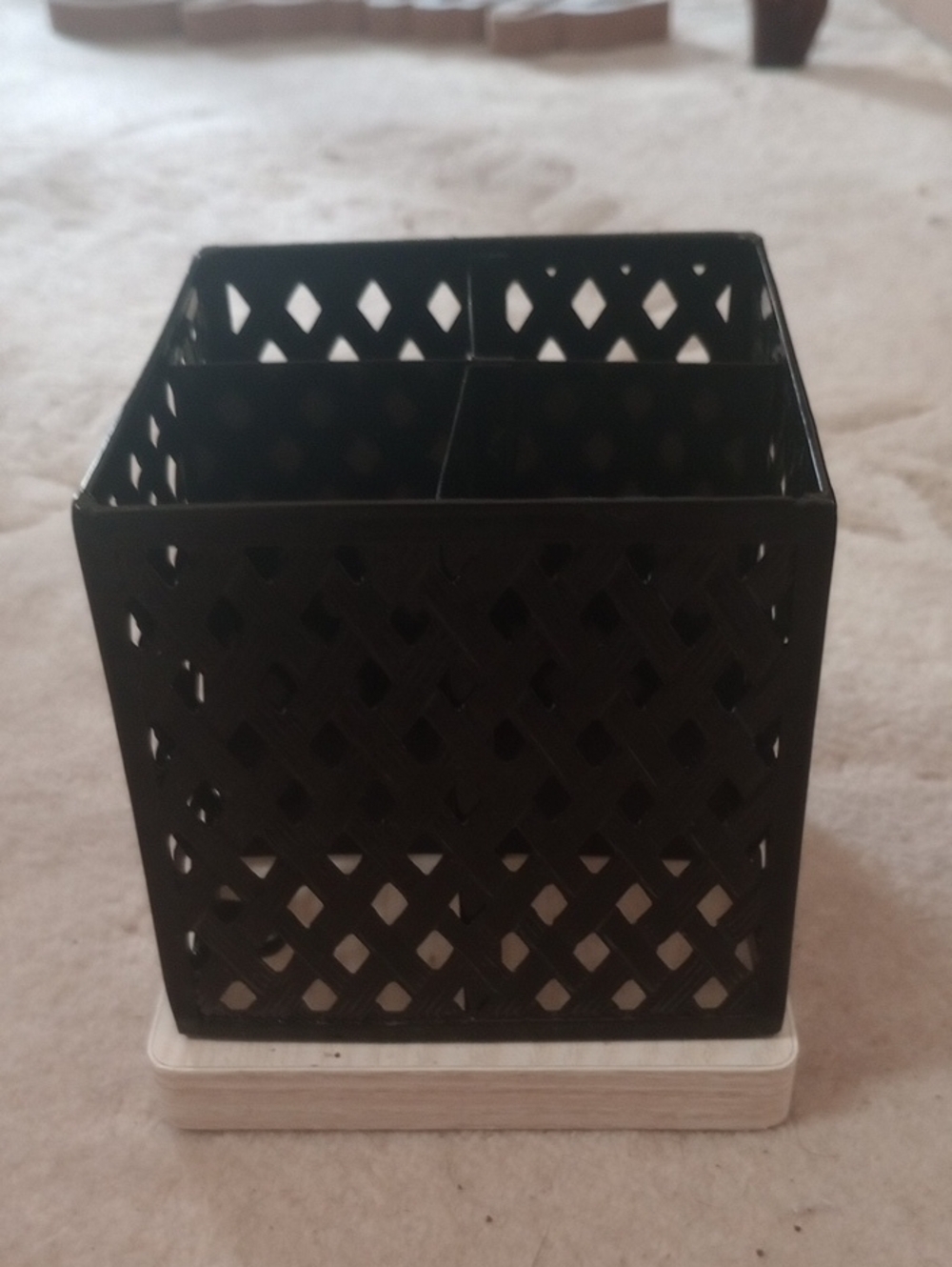 NWT TARGET Black Lattice 4-Compartment Desk Organizer